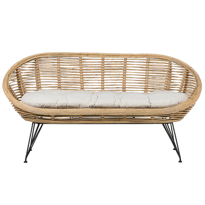 Beliani - MARATEA| CESENATICO - Loungeset 4-zits - Lichtbeige - Rotan