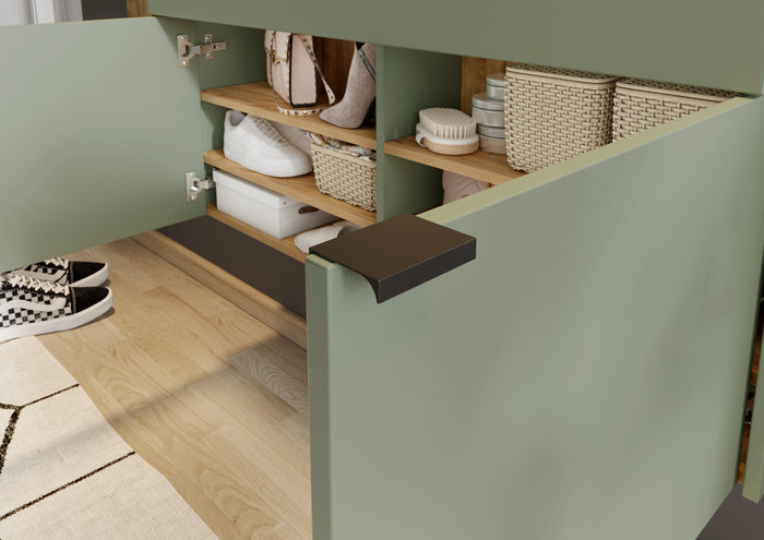 Germania Ameca Taupe Groen | Eiken Schoenenkast Laag