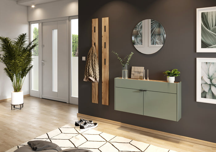 Germania Ameca Taupe Groen | Eiken Schoenenkast Laag