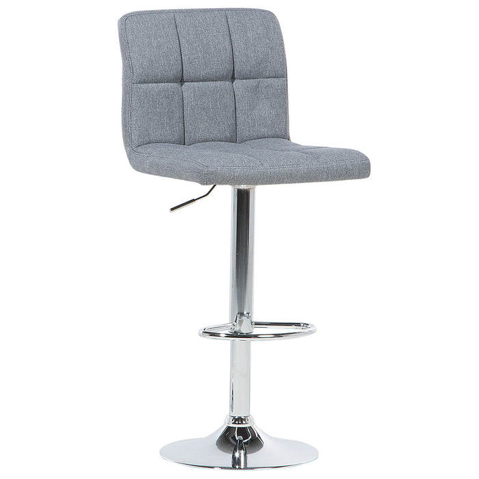 Beliani - MARION - Barkruk verstelbaar - Lichtgrijs - Polyester