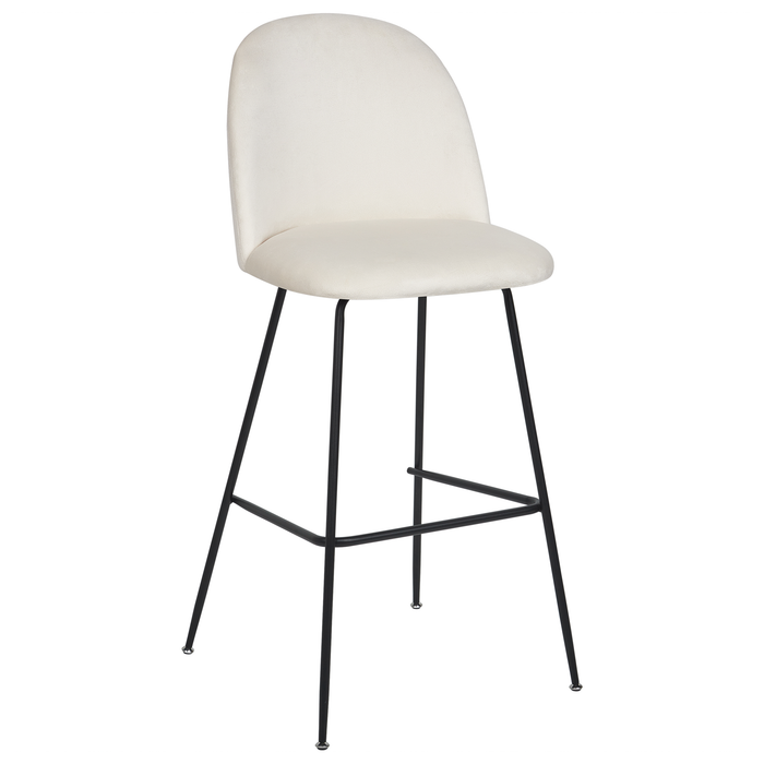 Beliani - ARCOLA - Barkruk set van 2 - Gebroken wit - Fluweel