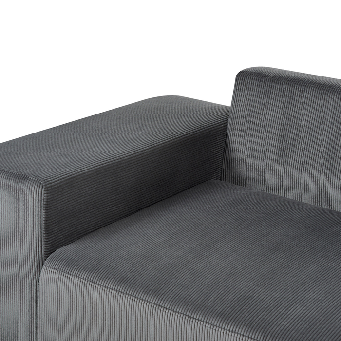 Beliani - LUSPA - Hoekbank - Donkergrijs - Rechtszijdig - Corduroy