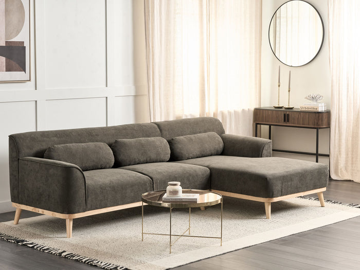 Beliani - SIMOS - Hoekbank - Donkergroen - Linkszijdig - Corduroy