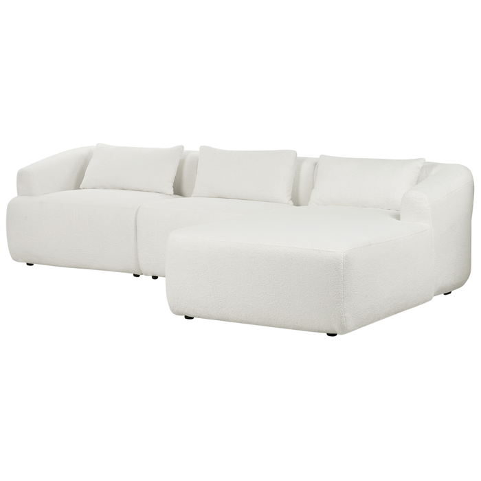 Beliani-SVANSELE-Driezitsbank-Gebroken wit-Linkszijdig-Bouclé