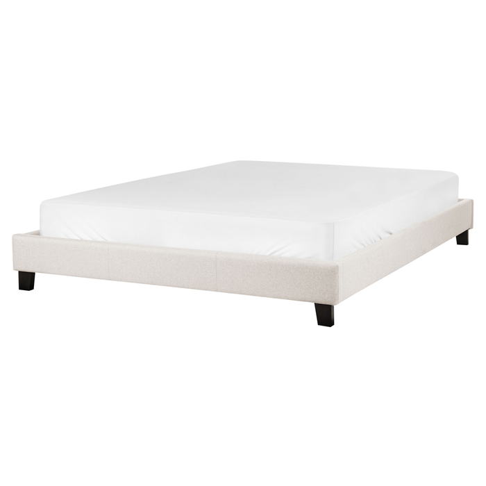 Beliani-ROANNE-Tweepersoonsbed-Lichtbeige-160 x 200 cm-Polyester