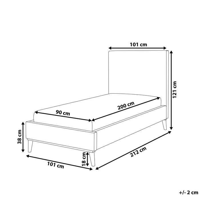 Beliani - BAYONNE - Eenpersoonsbed - Groen - 90 x 200 cm - Fluweel