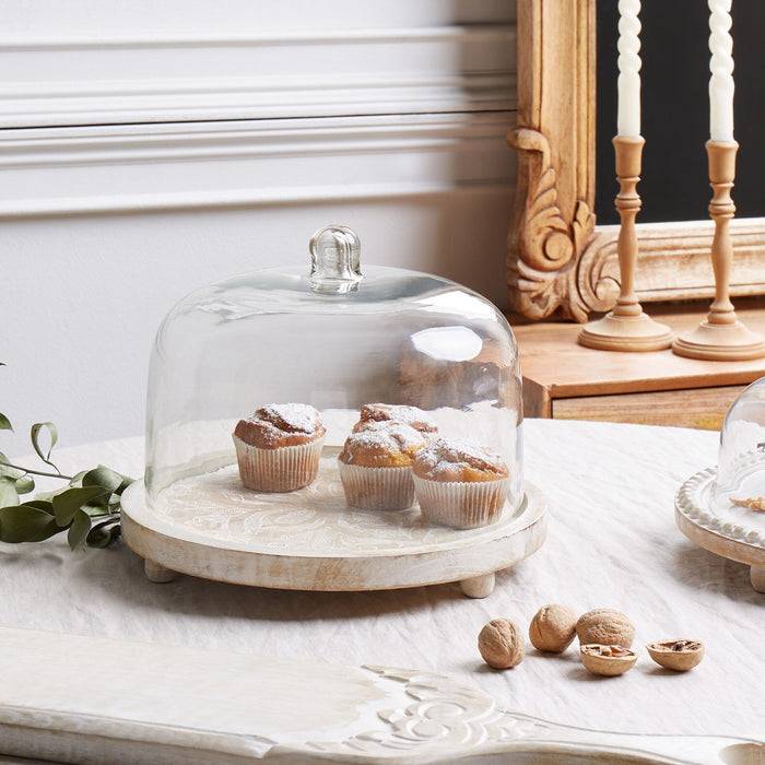 Beliani - FAJUM - Cupcake standaard - Lichthout - Glas