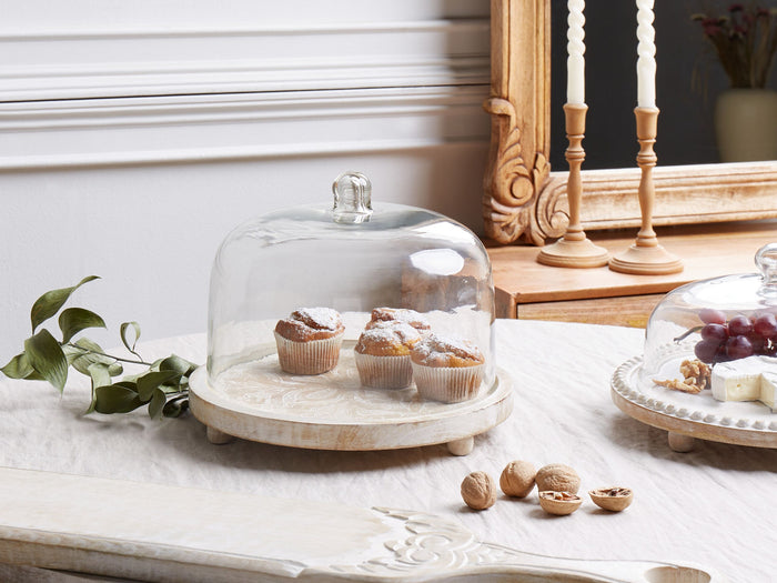 Beliani - FAJUM - Cupcake standaard - Lichthout - Glas