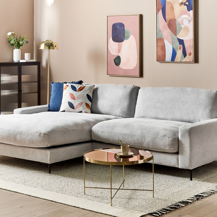 Beliani - MALOY - Hoekbank - Lichtgrijs - Rechtszijdig - Polyester