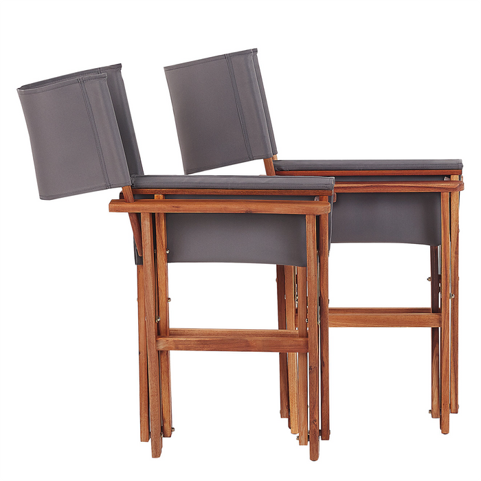 Beliani - CINE - Tuinstoel set van 2 - Groen|Hout|Stippen - Polyester