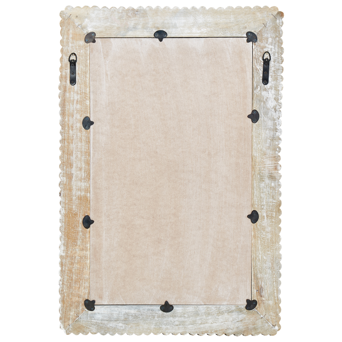 Beliani - BAUGY - Wandspiegel - Gebroken wit - Mangohout