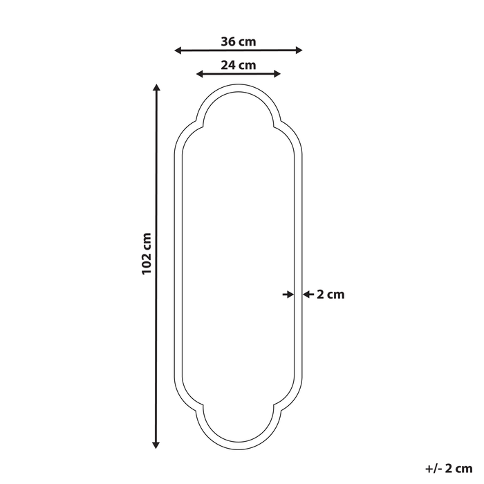 Beliani - TROUY - Wandspiegel - Zwart- 32 x 102 cm - Metaal
