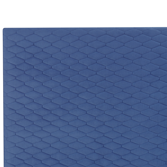 Beliani - BAYONNE - Tweepersoonsbed - Blauw - 180 x 200 cm - Fluweel