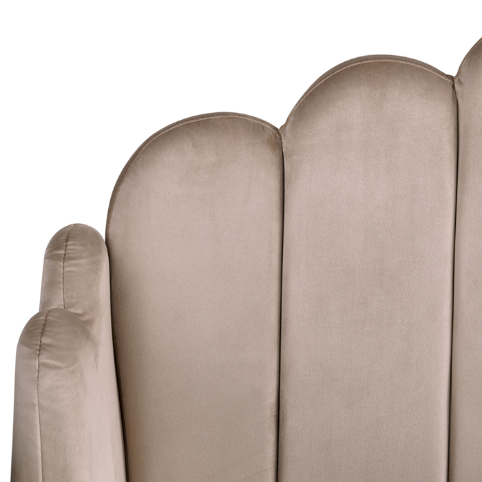 Beliani - AMBILLOU - Tweepersoonsbed - Taupe - 160 x 200 cm - Fluweel