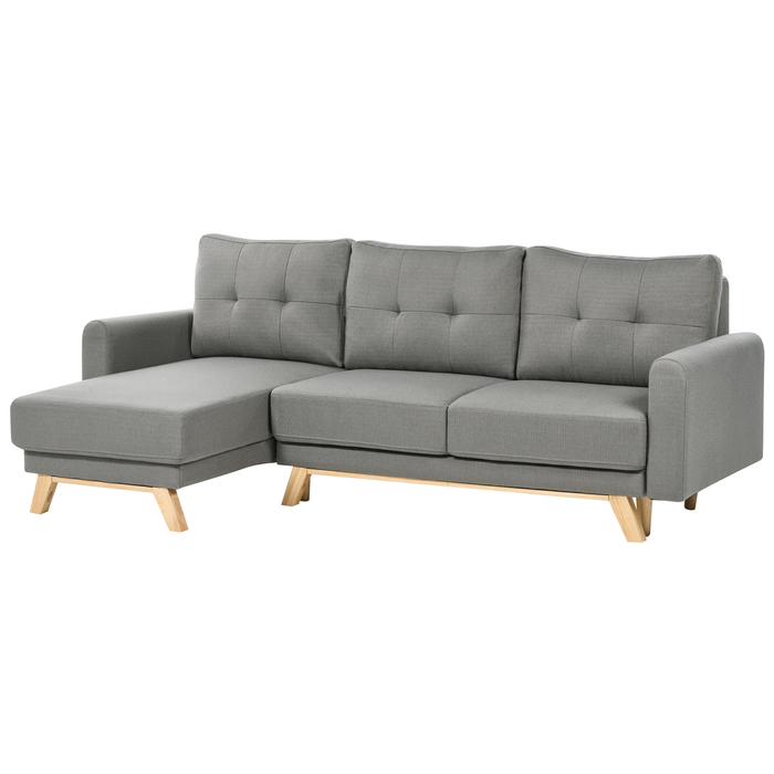 Beliani - SIRO - Slaapbank - Grijs - Rechtszijdig- Polyester