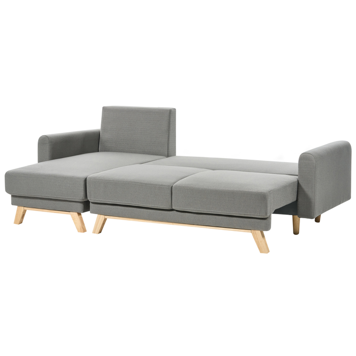 Beliani - SIRO - Slaapbank - Grijs - Rechtszijdig- Polyester