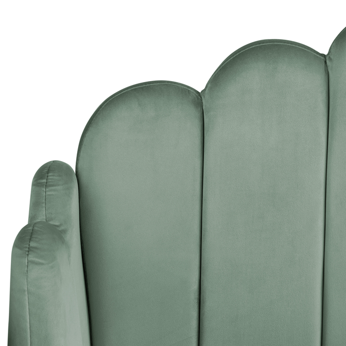 Beliani - AMBILLOU - Tweepersoonsbed - Groen - 160 x 200 cm - Fluweel