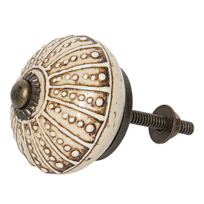 Clayre & Eef Deurknop Ø 4 cm Bruin Beige Keramiek