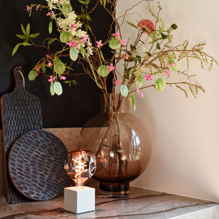 Calex Tafellamp Wit - Metaal - 8x8x8cm (BxHxD)