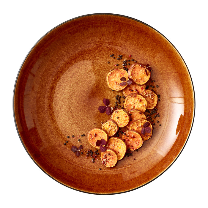 Bitz Gastro Serveerschaal Ø 40 cm - Zwart/Amber