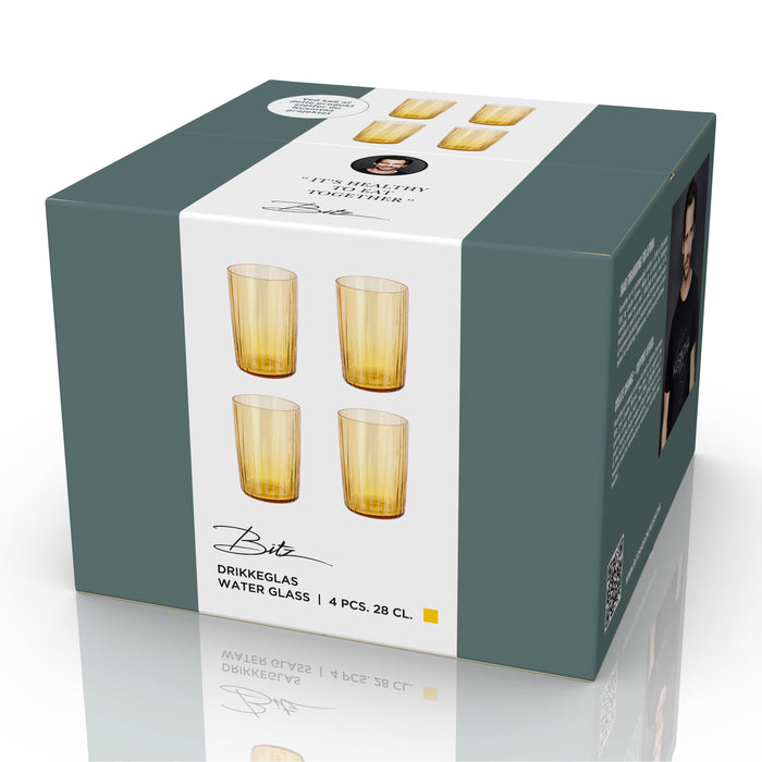 Bitz Kusintha Waterglas 280 ml 4 st. - Amber
