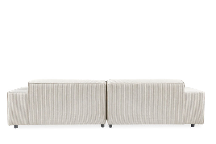 by fonQ Chunky Hoekbank met Chaise Longue Rechts - Rib - Latte