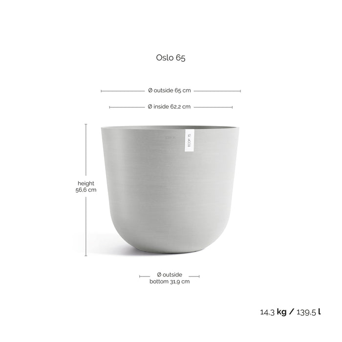 Ecopots Oslo 65 White Grey