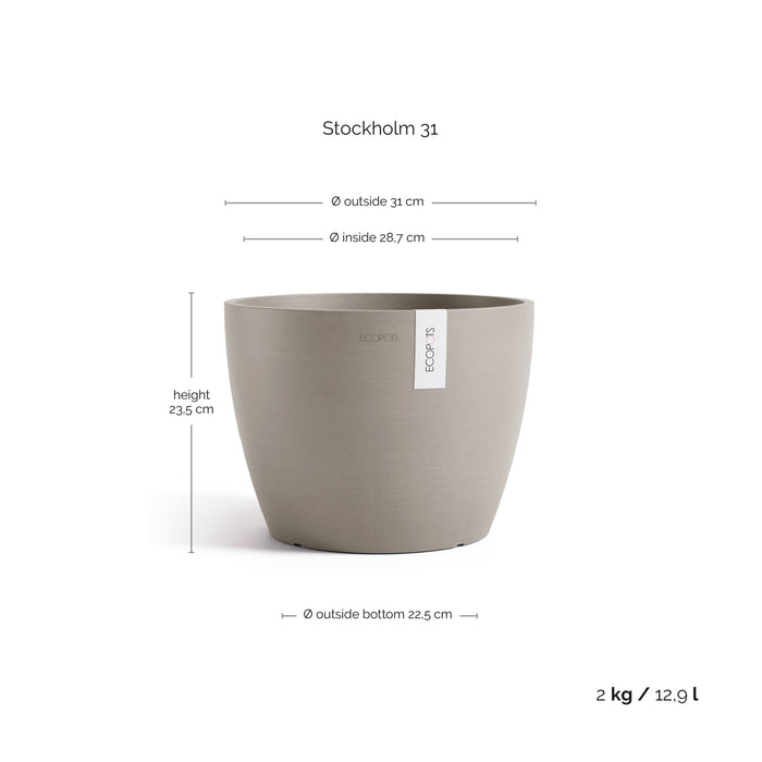 Ecopots Stockholm 31 Taupe
