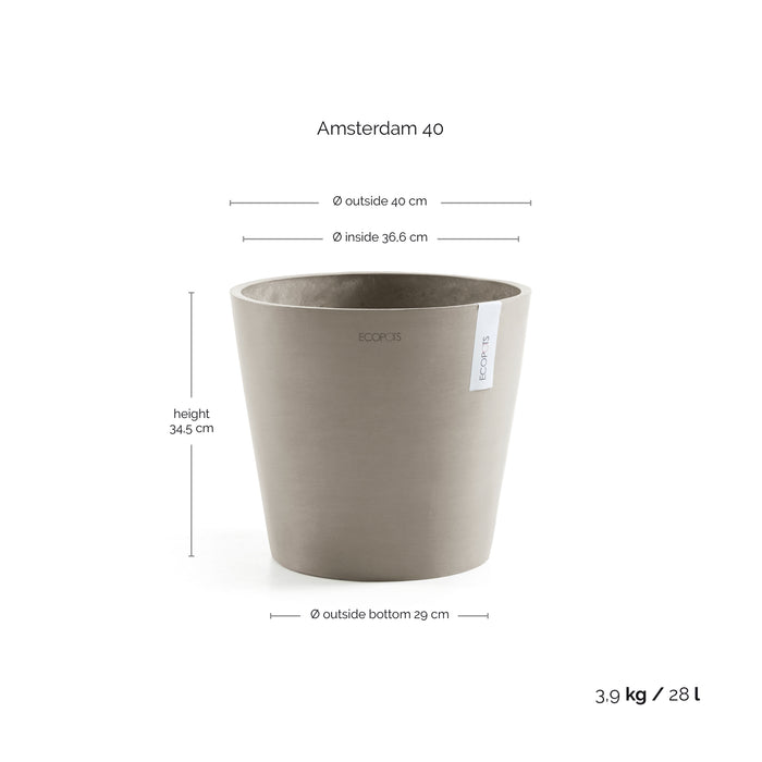 Ecopots Amsterdam 40 Taupe