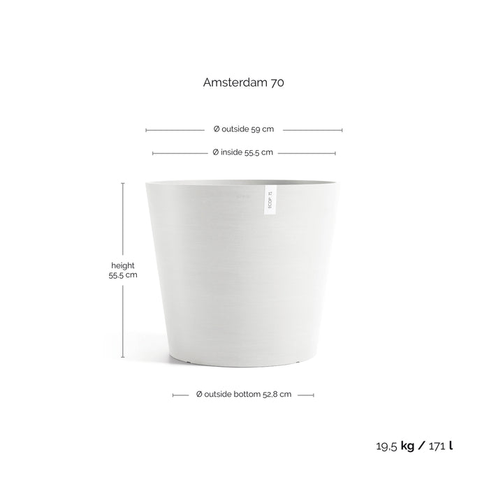 Ecopots Amsterdam 70 Pure White