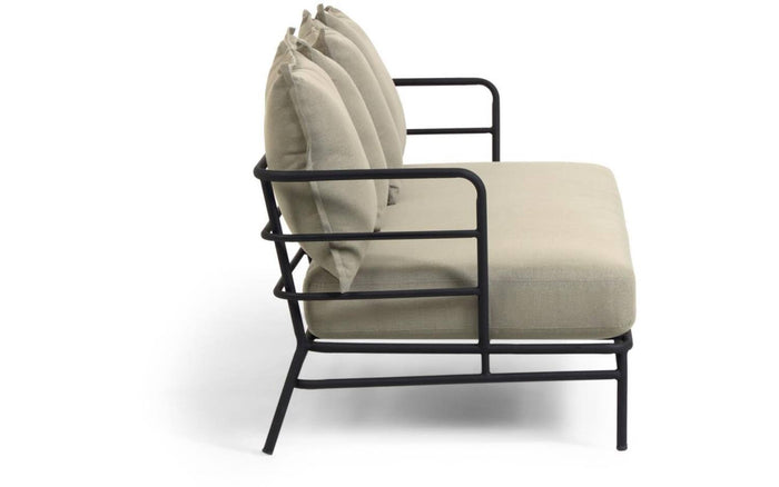 Kave Home - 3-zitsbank Mareluz van zwart staal 197 cm