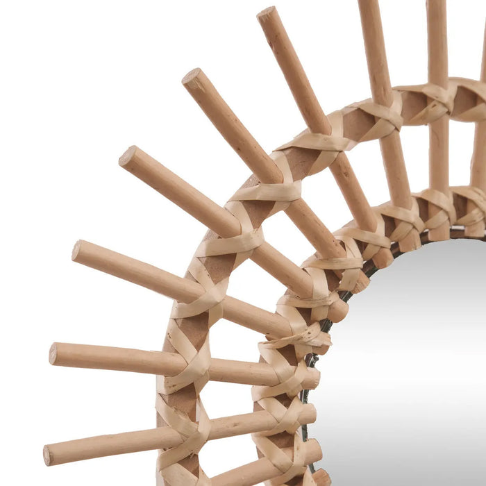 Atmosphera Wandspiegel - rond - rotan - D30 cm - bohemian spiegel