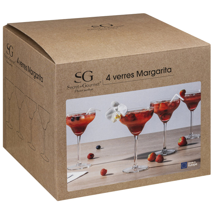 Secret de Gourmet Cocktail|margarita glazen - 4x stuks - 300 ml