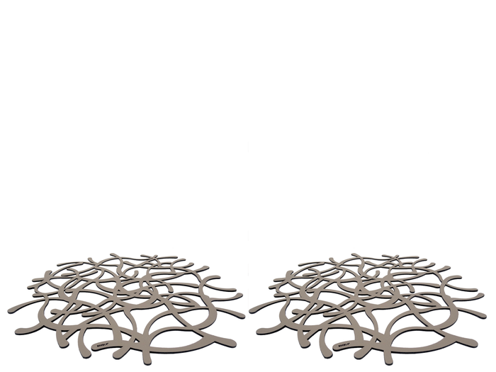 NOOBLU TUMBL onderzetters 15 cm - Clay grey - Set van 2