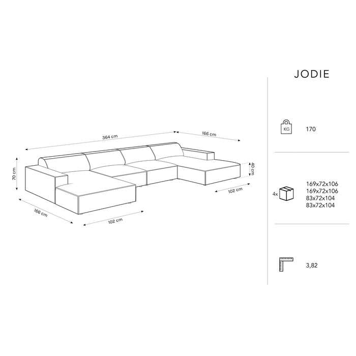 Micadoni Jodie U-bank - Fluweel - Groen