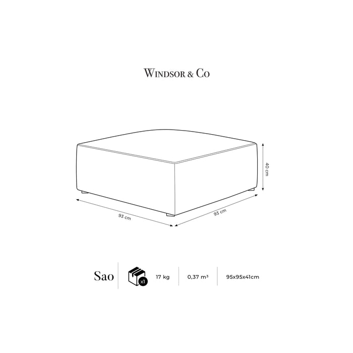 Windsor & Co Sao Hocker - Velvet - Donkergroen