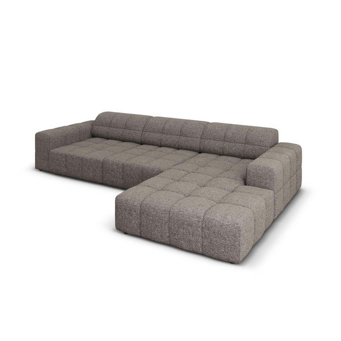 Cosmopolitan Design Chicago Hoekbank met Chaise Longue Rechts - Chenille - Grijs
