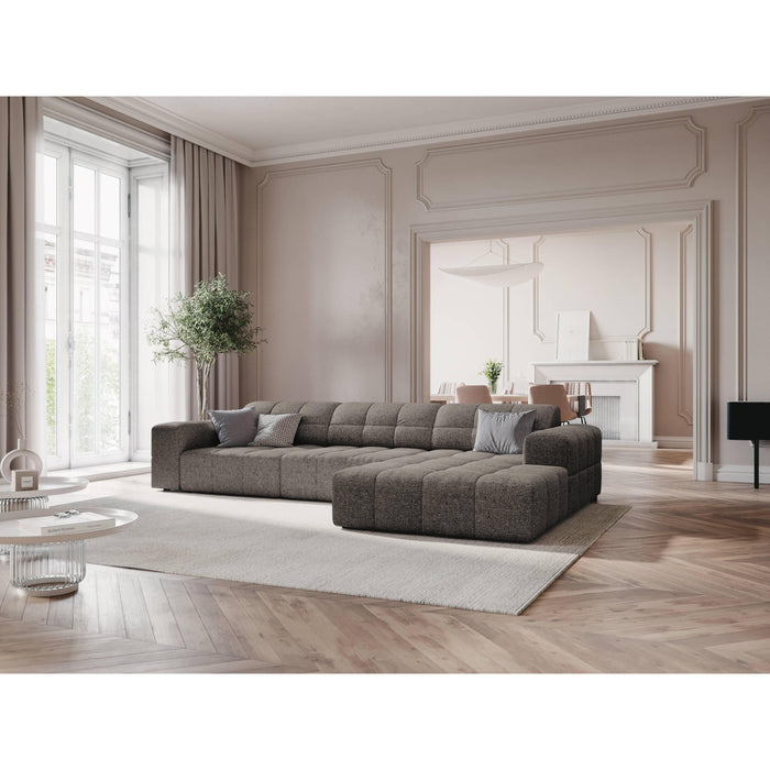 Cosmopolitan Design Chicago Hoekbank met Chaise Longue Rechts - Chenille - Grijs
