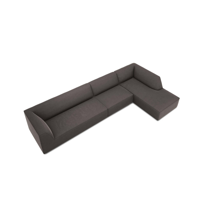 Windsor & Co Sao Hoekbank met Chaise Longue Rechts - 5-zits - Velvet - Donkergrijs