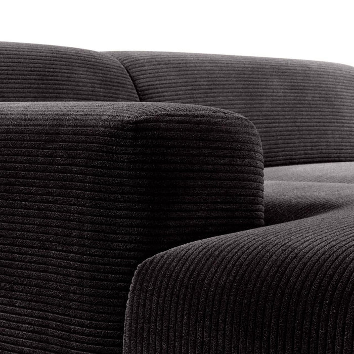 NADUVI Collection Nina Hoekbank Links - Ribstof - Donkergrijs