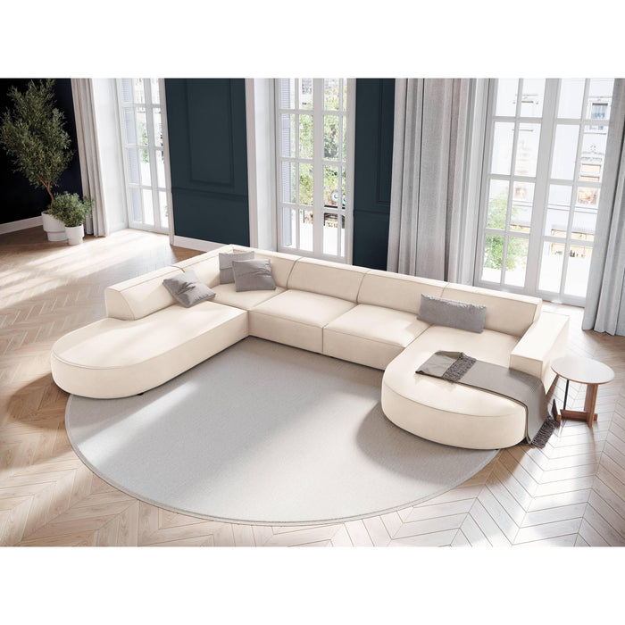 Micadoni Jodie U-bank Links Afgerond - Fluweel - Crème