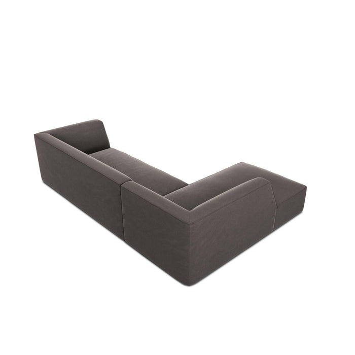 Windsor & Co Sao Hoekbank met Chaise Longue Links - 4-zits - Velvet - Donkergrijs