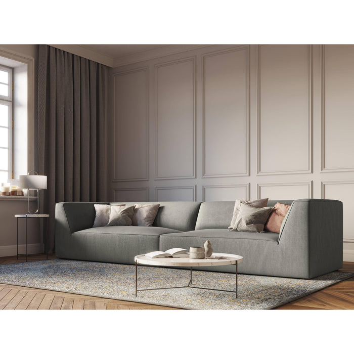 Windsor & Co Sao 4-zitsbank - Ribstof - Lichtgrijs