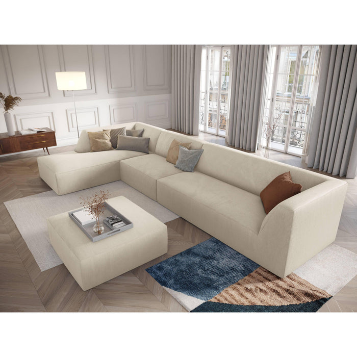 Windsor & Co Sao Hoekbank met Chaise Longue Links - 5-zits - Ribstof - Lichtbeige