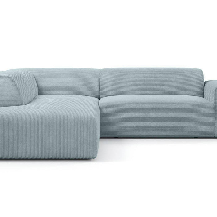 NADUVI Collection Nina Big Hoekbank Links - Ribstof - Grijsblauw