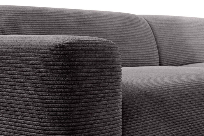 NADUVI Collection Nina Big Hoekbank Links - Ribstof - Grijs