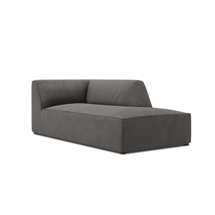 Windsor & Co Sao Chaise Longue Rechts - Ribstof - Donkergrijs