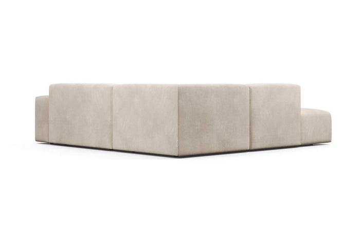 NADUVI Collection Nina Big Hoekbank Links - Velvet - Beige