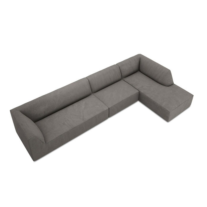 Windsor & Co Sao Hoekbank met Chaise Longue Rechts - 5-zits - Ribstof - Lichtgrijs