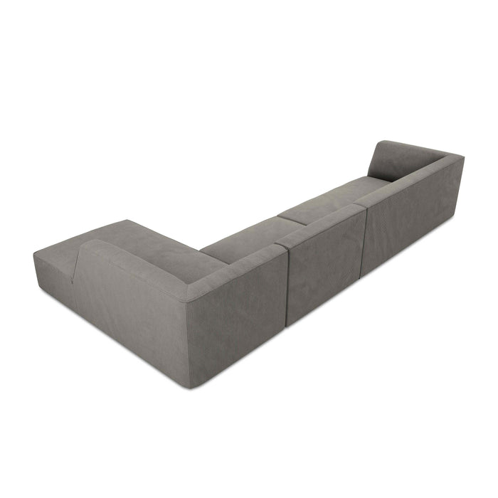Windsor & Co Sao Hoekbank met Chaise Longue Rechts - 5-zits - Ribstof - Lichtgrijs